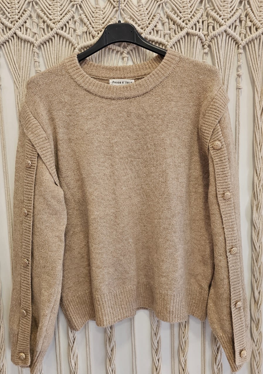 Fancy button sleeve sweater