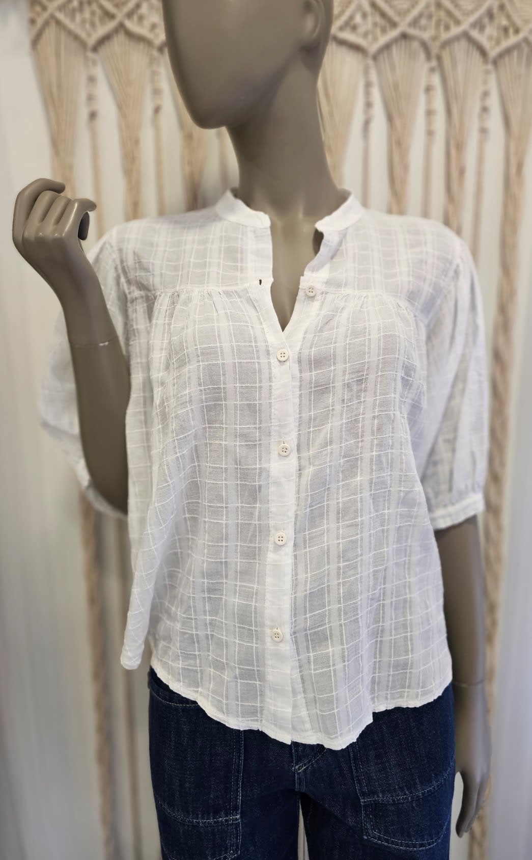 Blouse De Peintre Texturée Voile de Coton