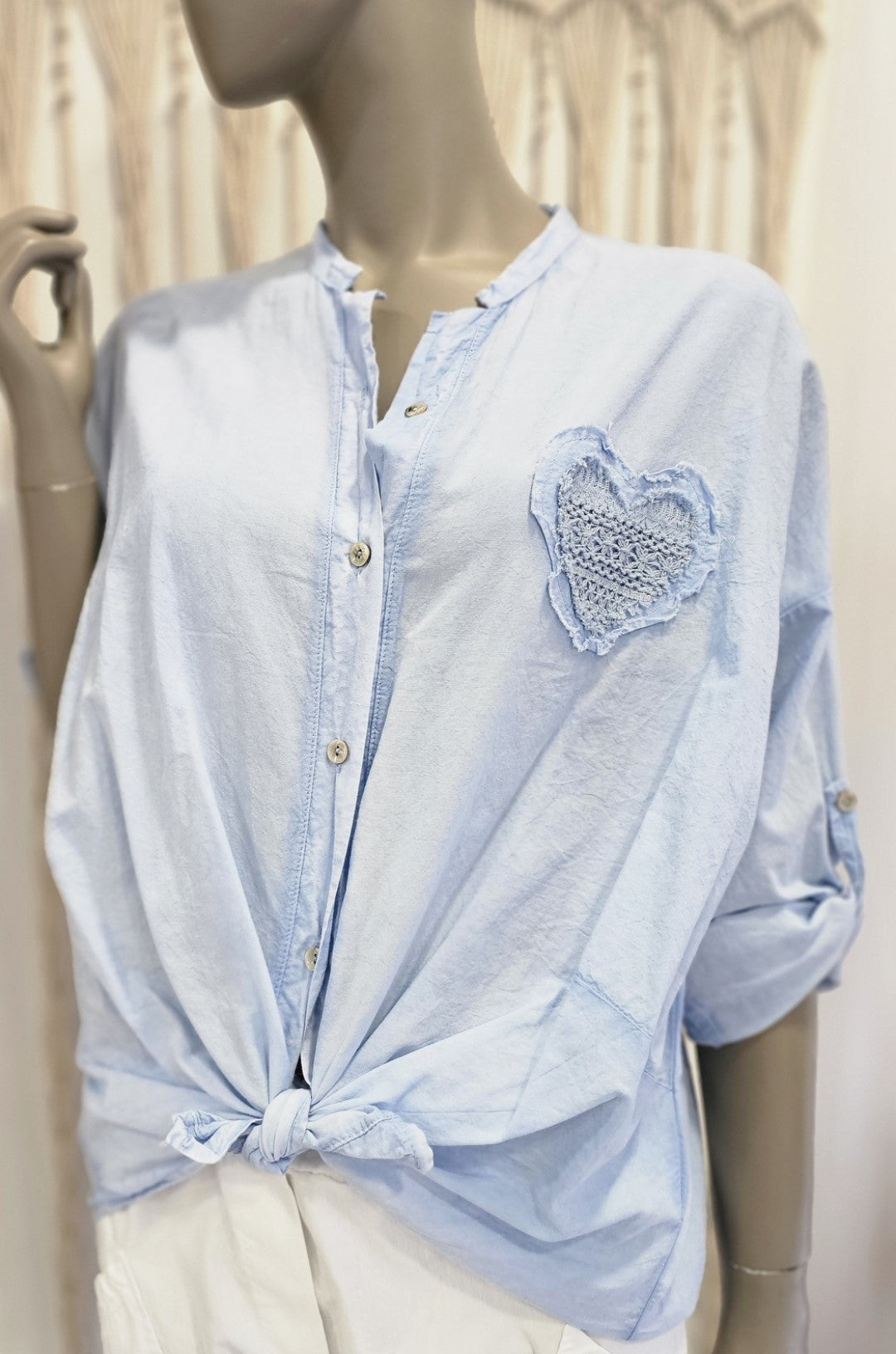 Cotton Voile Heart Shirt