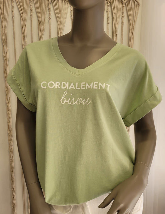 T-Shirt "Cordialement Bisou"